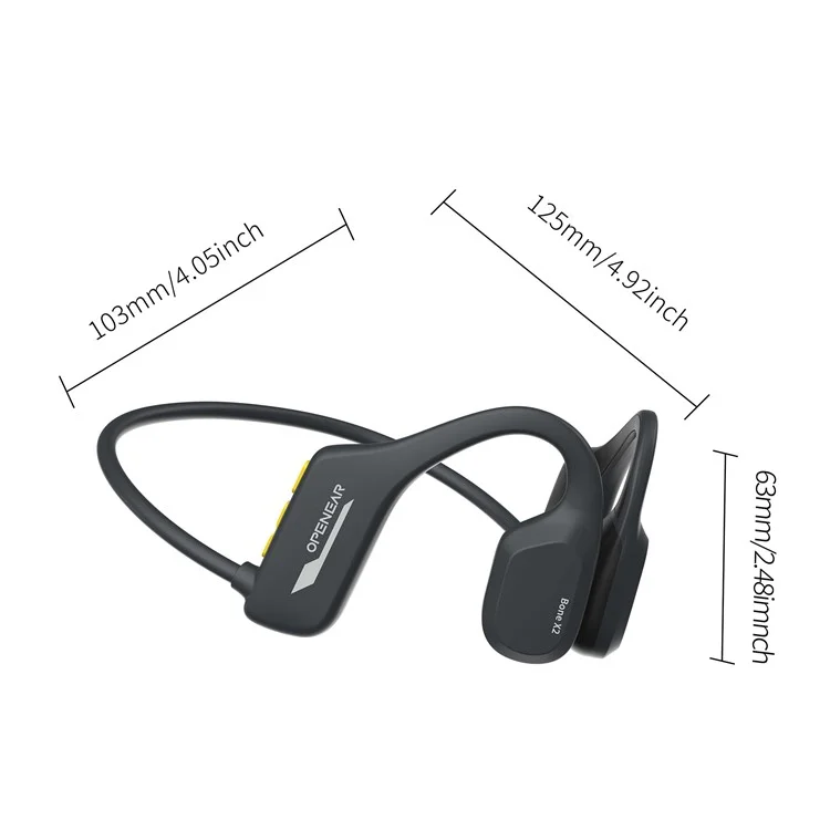 Auriculares de conducción ósea Openear Bone X2 IP68 resistentes al agua con Bluetooth y 8 GB de memoria para nadar - Azul