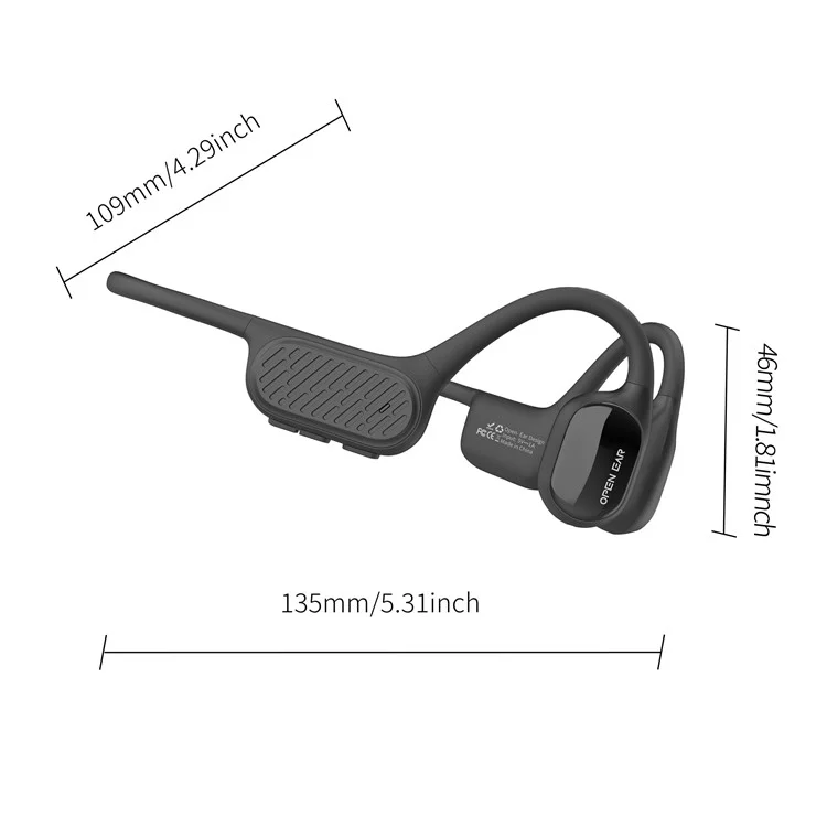 Openear Bone F1 For Swimming IP68 Waterproof Bone Conduction Bluetooth-compatible Headphones with 32G Memory - Black
