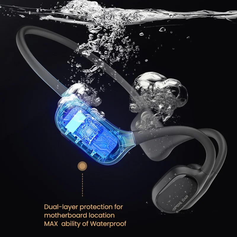 Openear Bone F1 For Swimming IP68 Waterproof Bone Conduction Bluetooth-compatible Headphones with 32G Memory - Beige