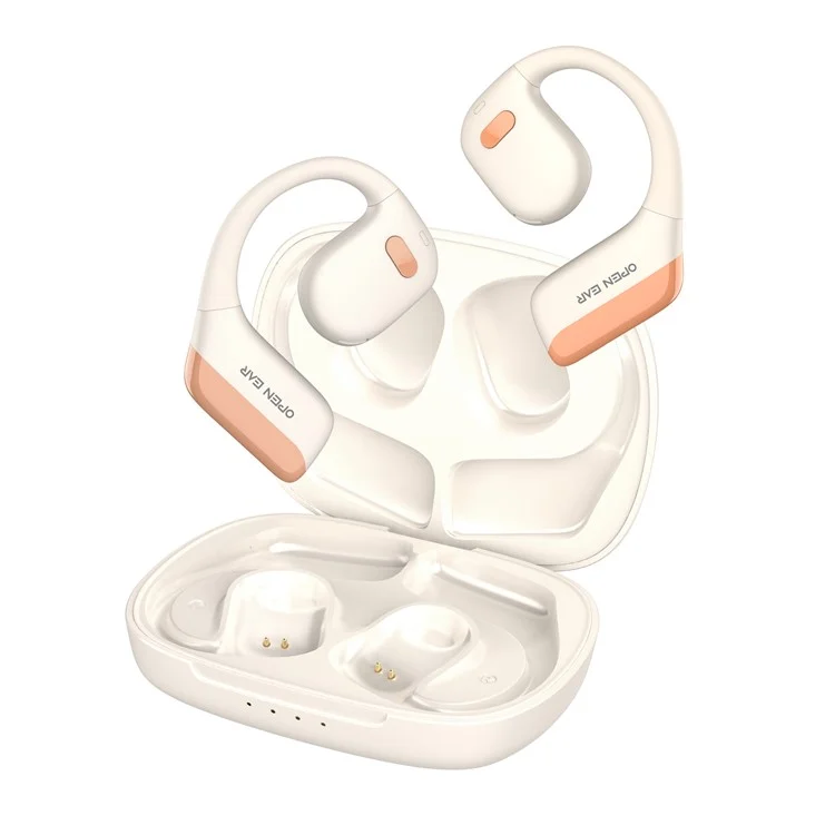 Bulk Purchasing Openear Alto AS13 OWS Open Ear Headphones IPX5 Waterproof Bluetooth-compatible Earphones - Beige+Orange