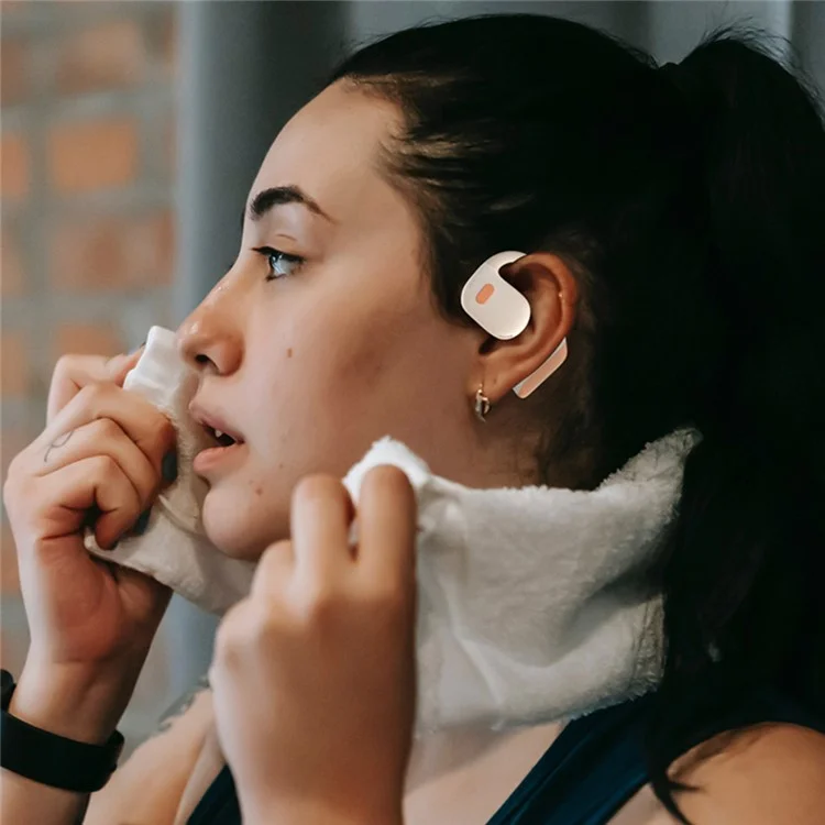 Bulk Purchasing Openear Alto AS13 OWS Open Ear Headphones IPX5 Waterproof Bluetooth-compatible Earphones - Beige+Orange