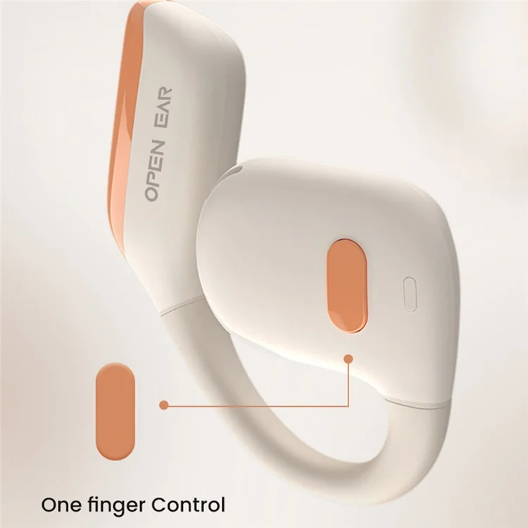 Bulk Purchasing Openear Alto AS13 OWS Open Ear Headphones IPX5 Waterproof Bluetooth-compatible Earphones - Beige+Orange