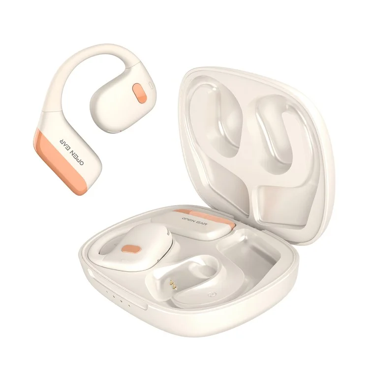 Bulk Purchasing Openear Alto AS13 OWS Open Ear Headphones IPX5 Waterproof Bluetooth-compatible Earphones - Beige+Orange