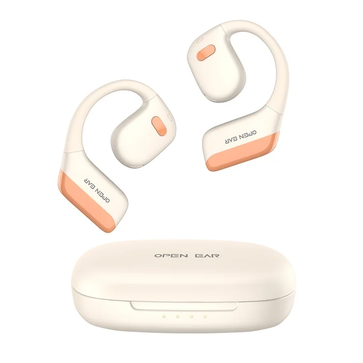 Bulk Purchasing Openear Alto AS13 OWS Open Ear Headphones IPX5 Waterproof Bluetooth-compatible Earphones - Beige+Orange