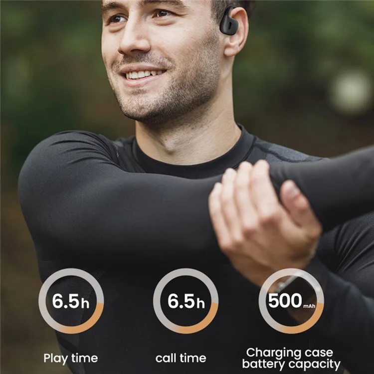 Bulk Purchasing Openear Alto AS13 OWS Open Ear Headphones IPX5 Waterproof Bluetooth-compatible Earphones - Beige+Orange