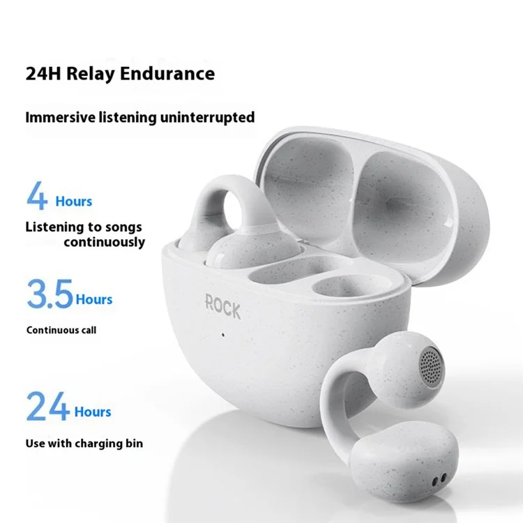 ROCK EB500 Ear Clip Wireless Headset Bluetooth-compatible 5.4 Earphones