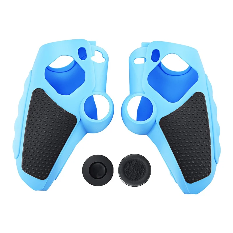 For Sony PlayStation 5 Controller Case Silicone Protective Cover with Joystick Caps - Blue
