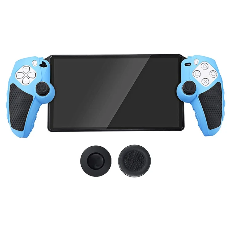 For Sony PlayStation 5 Controller Case Silicone Protective Cover with Joystick Caps - Blue