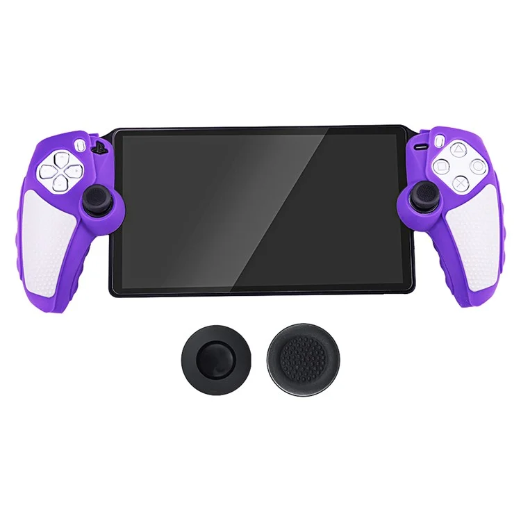 Étui de protection en silicone pour manette Sony PlayStation 5 avec cache-joystick - Violet