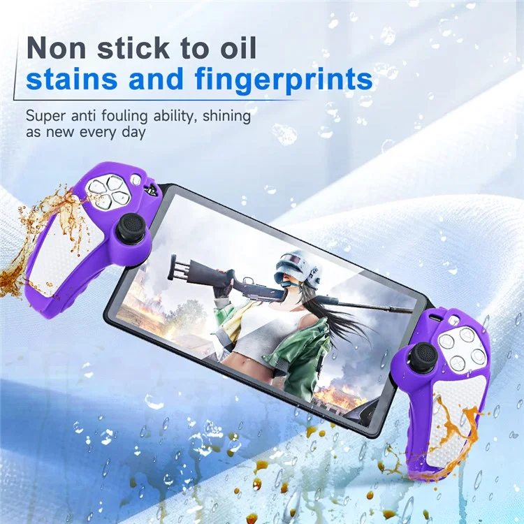 Étui de protection en silicone pour manette Sony PlayStation 5 avec cache-joystick - Violet