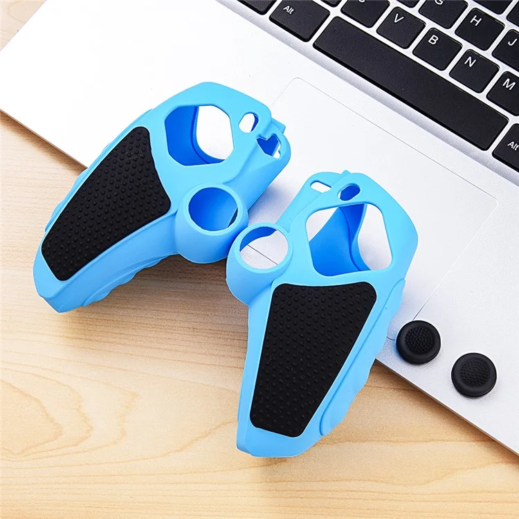 Étui de protection en silicone pour manette Sony PlayStation 5 avec cache-joystick - Violet