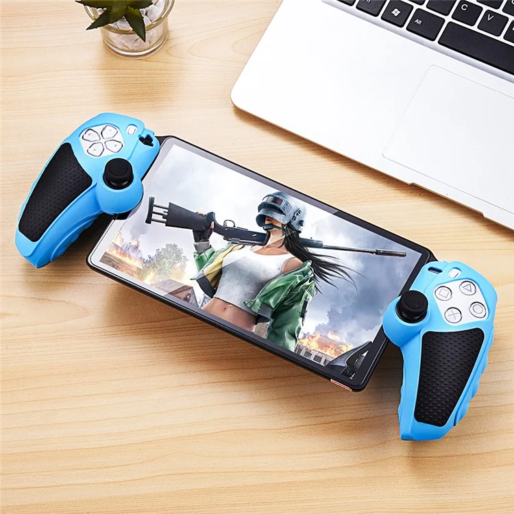 Étui de protection en silicone pour manette Sony PlayStation 5 avec cache-joystick - Violet