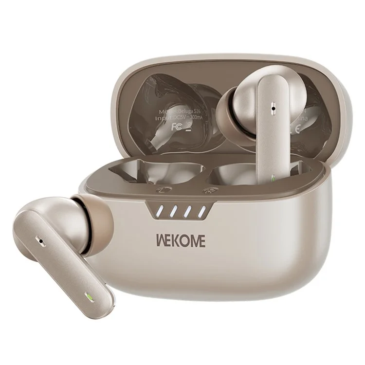 WEKOME Beluga S16 Bluetooth-compatible Earbuds ANC ENC Dual Noise Cancellation Wireless Headphones - Khaki  /  Grey