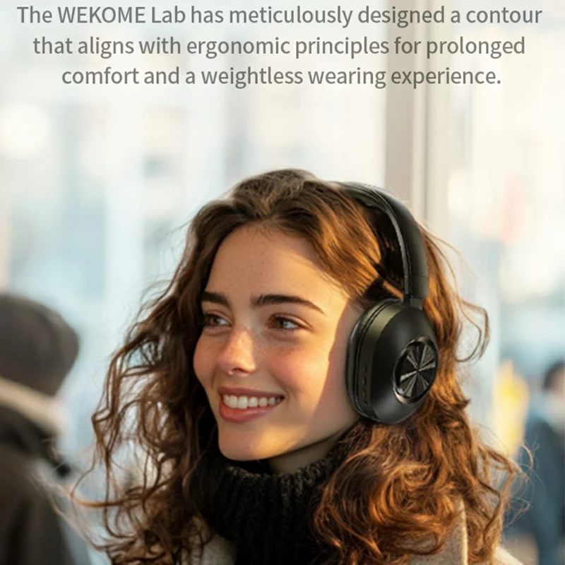 WEKOME WM-13 Wireless Headphones Foldable Bluetooth-compatible Over-Ear Headset with Microphone  /  40mm Driver - Black