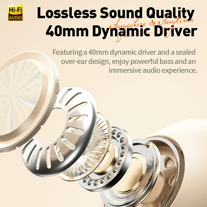 WEKOME WM-13 Wireless Headphones Foldable Bluetooth-compatible Over-Ear Headset with Microphone  /  40mm Driver - Black