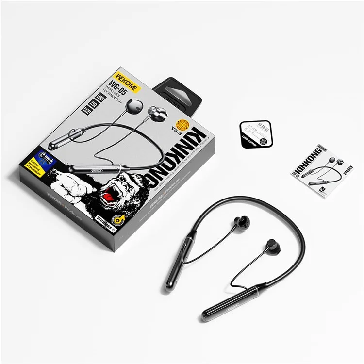 WEKOME WG-05 Neckband Wireless Earphones 14mm Driver Magnetic Design Bluetooth-compatible Headphones - Black