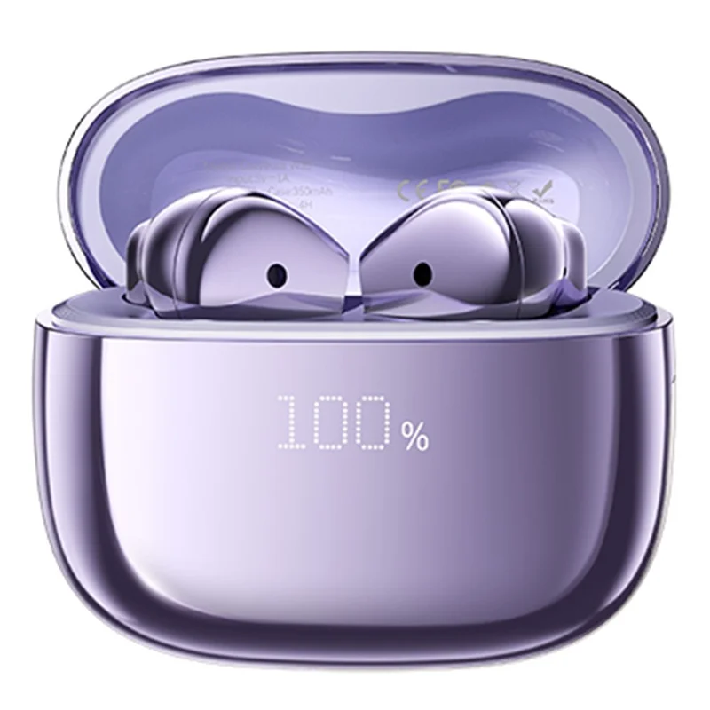 REMAX Cozybuds W35 Bluetooth-compatible 5.4 Earphones Stereo Sound Digital Display Music Calls Headset - Purple