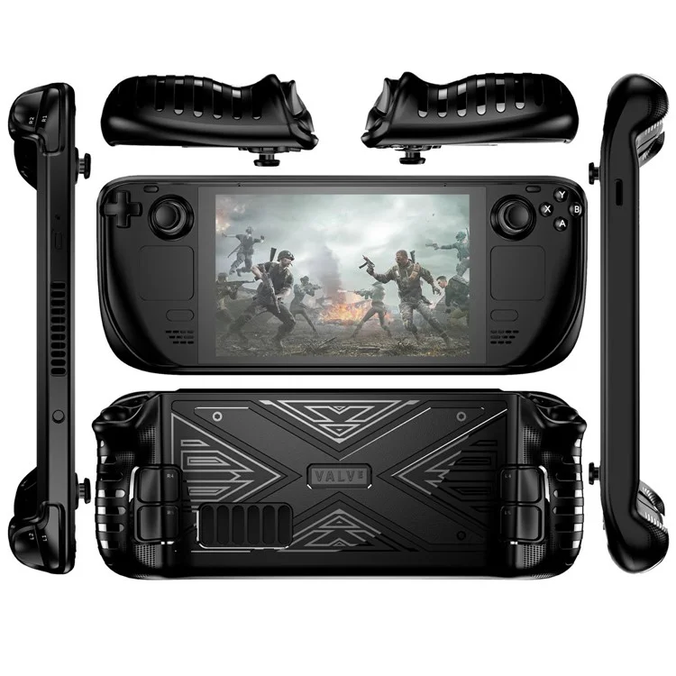 Custodia protettiva per Steam Deck, console da gioco portatile a prova di urti, cover in TPU con design ergonomico.