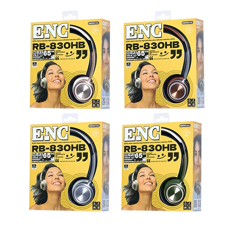 Casque sans fil REMAX RB-830HB rétro portable sur l'oreille avec annulation du bruit ENC - Marron