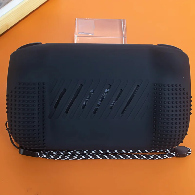 For ANBERNIC RG Cubexx Case Handheld Game Console Silicone Protective Cover with Wrist Strap - Black