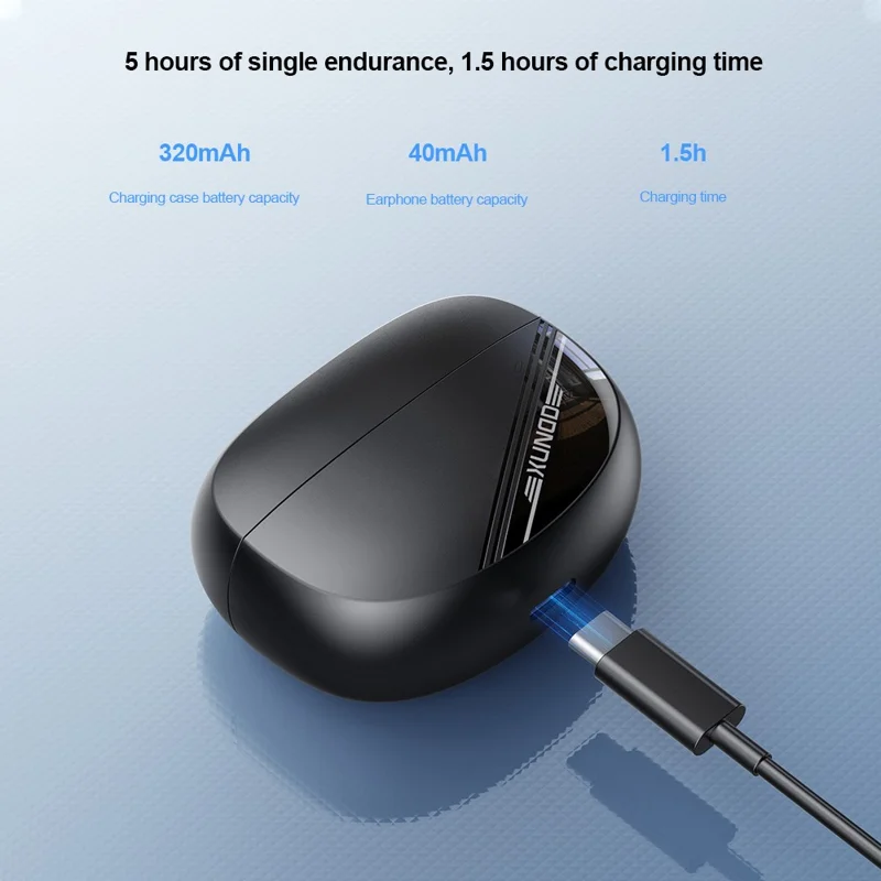 XUNDD X47 Bluetooth-compatible Earphones ANC ENC Noise Cancelling Wireless Headphones - White