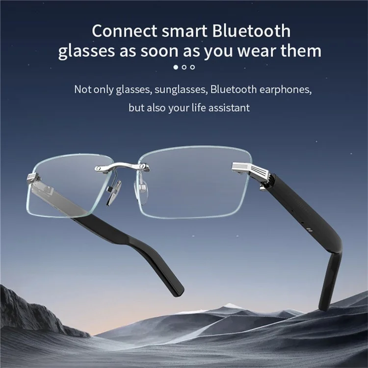 G06-T Wireless Music Glasses Bluetooth-compatible 5.3 Smart Glasses with Mic / Speaker for Cycling / Running (CE) - Black