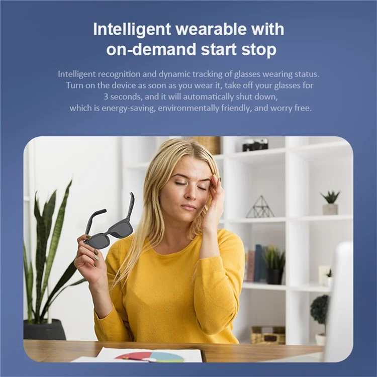 G06-L Bluetooth-compatible Wireless Music Glasses Smart Eyewear with Built-In Microphone  /  Speaker
