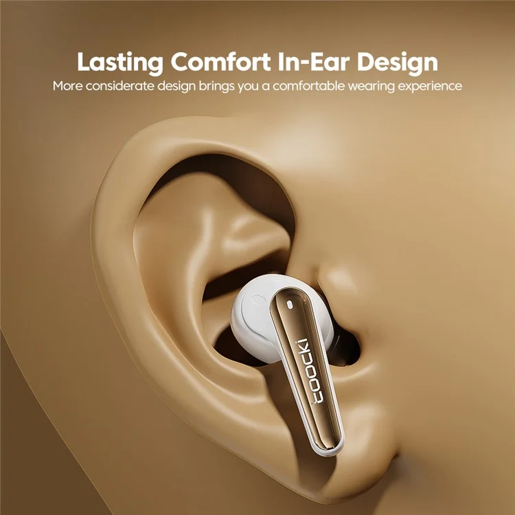 TOOCKI TQ-EJ22 In-Ear Bluetooth-compatible Earbuds ANC + ENC Noise Cancelling Headphones 8-Core Driver Bluetooth-compatible Earphones - Blue