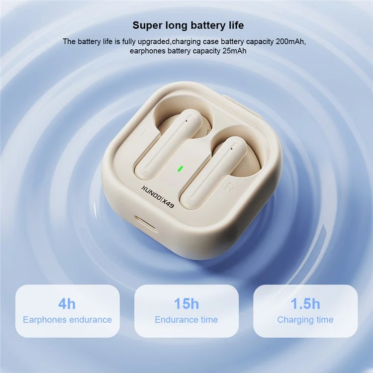 XUNDD X49 Open Case Wireless Earphones Bluetooth-compatible 5.3 Touch Control Headphones For Home  /  Outdoor Use - Yellow