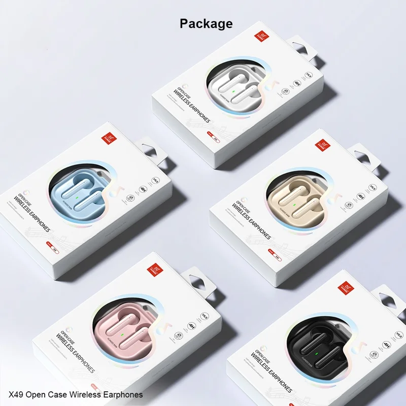 XUNDD X49 Open Case Wireless Earphones Bluetooth-compatible 5.3 Touch Control Headphones For Home  /  Outdoor Use - Black