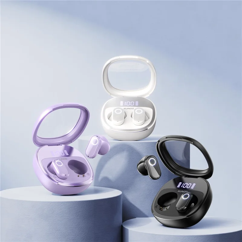XUNDD X52 TWS Bluetooth-compatible Earbuds Wireless Earphones Crystal Clear Sound Touch Control - Nude