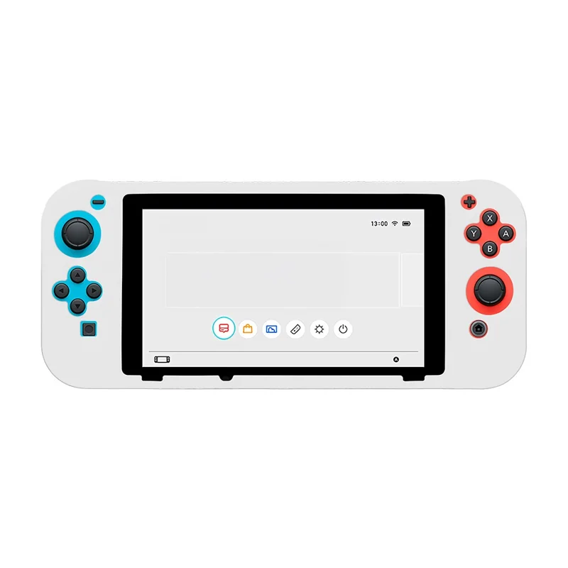 For Nintendo Switch Silicone Protective Case Handheld Game Console Shockproof Cover - White