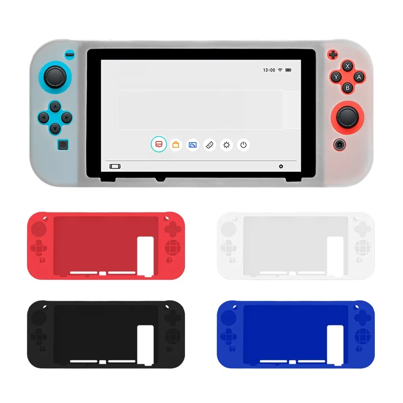 For Nintendo Switch Silicone Protective Case Handheld Game Console Shockproof Cover - White