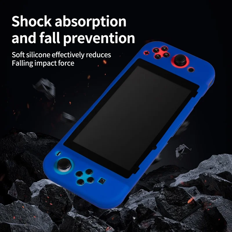 For Nintendo Switch Silicone Protective Case Handheld Game Console Shockproof Cover - White