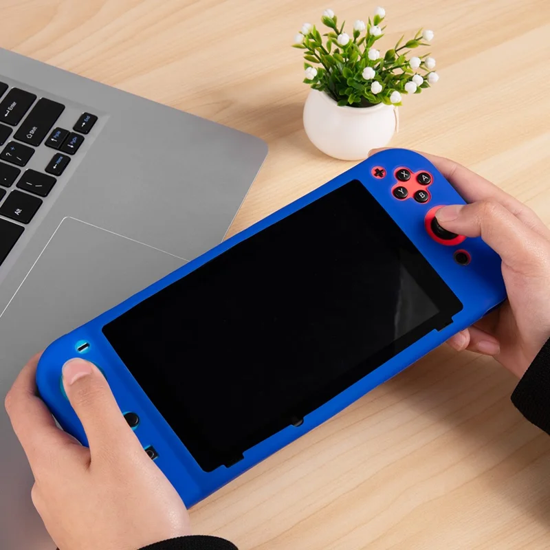 For Nintendo Switch Silicone Protective Case Handheld Game Console Shockproof Cover - White