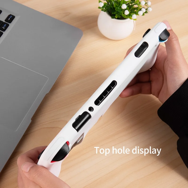 For Nintendo Switch Silicone Protective Case Handheld Game Console Shockproof Cover - White