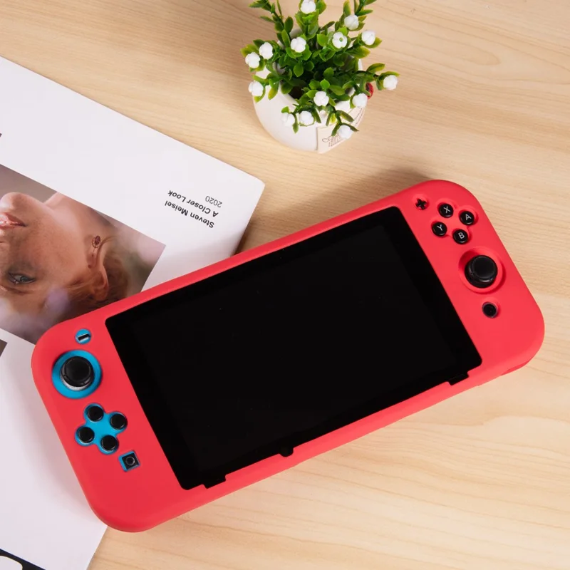 For Nintendo Switch Silicone Protective Case Handheld Game Console Shockproof Cover - White