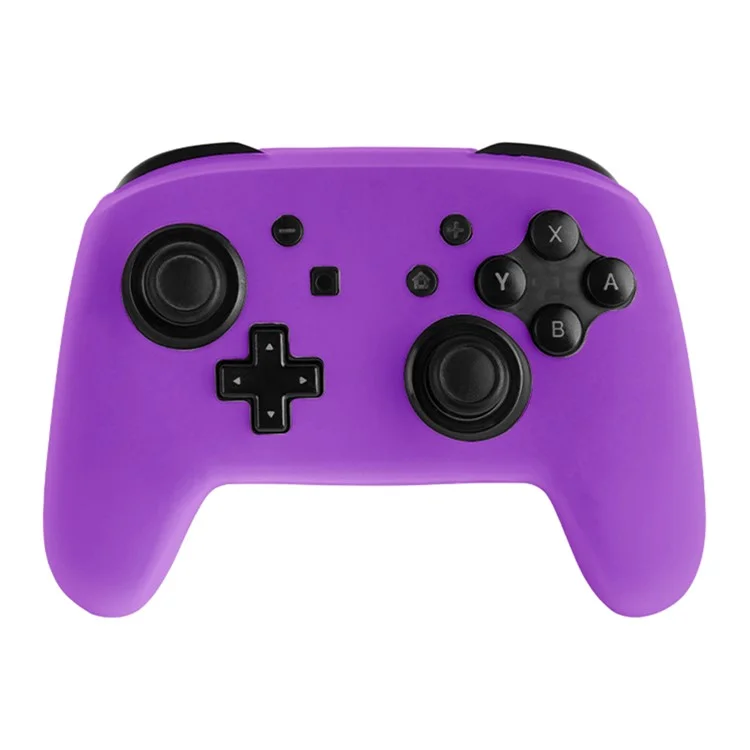 For Nintendo Switch Pro Controller Silicone Case Anti Drop Handheld Game Console Shockproof Protective Cover - Purple