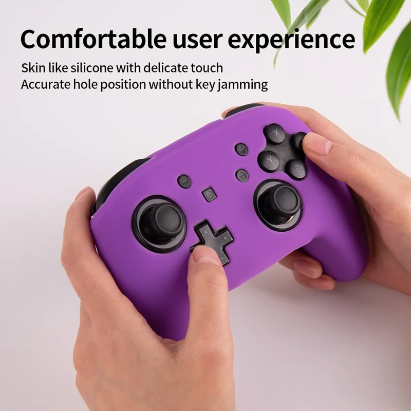 For Nintendo Switch Pro Controller Silicone Case Anti Drop Handheld Game Console Shockproof Protective Cover - Transparent