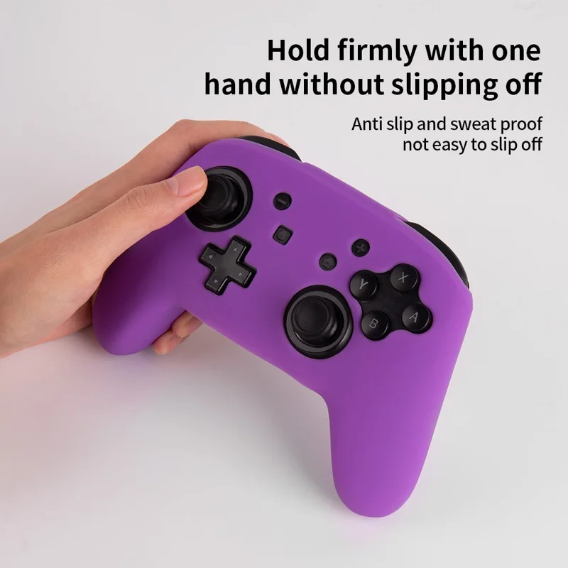 For Nintendo Switch Pro Controller Silicone Case Anti Drop Handheld Game Console Shockproof Protective Cover - Transparent