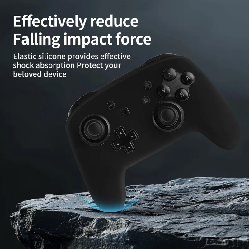 For Nintendo Switch Pro Controller Silicone Case Anti Drop Handheld Game Console Shockproof Protective Cover - Transparent