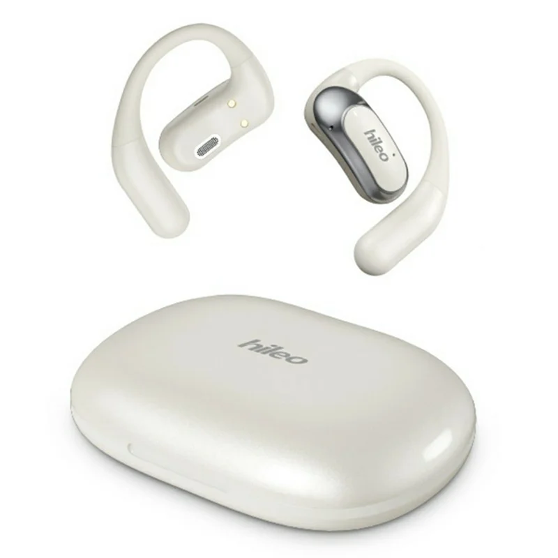 Fones de Ouvido Bluetooth HILEO Hi95 Estéreo Sem Fio com Design Aberto - Bege