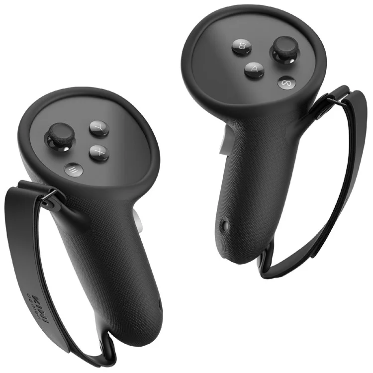 KIWI DESIGN Q1 PRO-2U Silicone Cover for Meta Quest 3 / 3S Hand Grip Protective Cases Textured Non Slip with Knuckle Strap