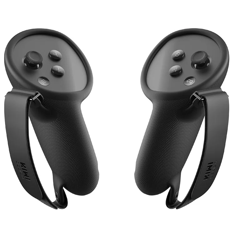 KIWI DESIGN Q1 PRO-2U Silicone Cover for Meta Quest 3 / 3S Hand Grip Protective Cases Textured Non Slip with Knuckle Strap