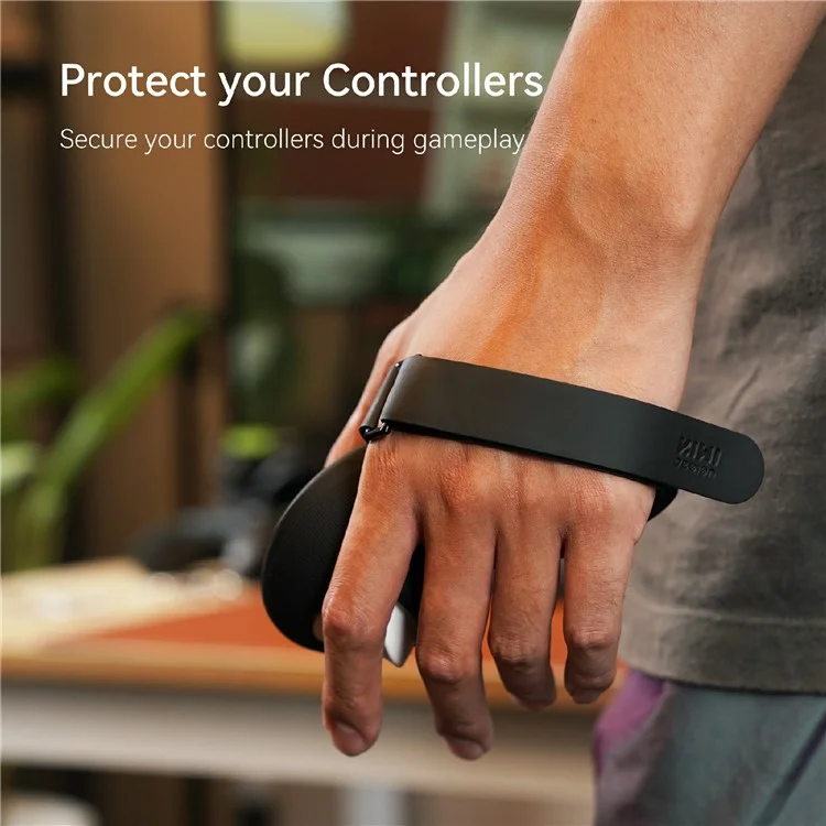 KIWI DESIGN Q1 PRO-2U Silicone Cover for Meta Quest 3 / 3S Hand Grip Protective Cases Textured Non Slip with Knuckle Strap