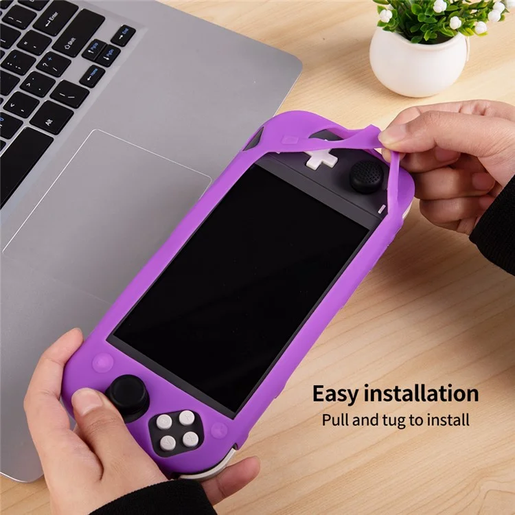 For Nintendo Switch Lite Silicone Protective Case Game Console Shock Absorbing Anti Drop Soft Cover - Purple