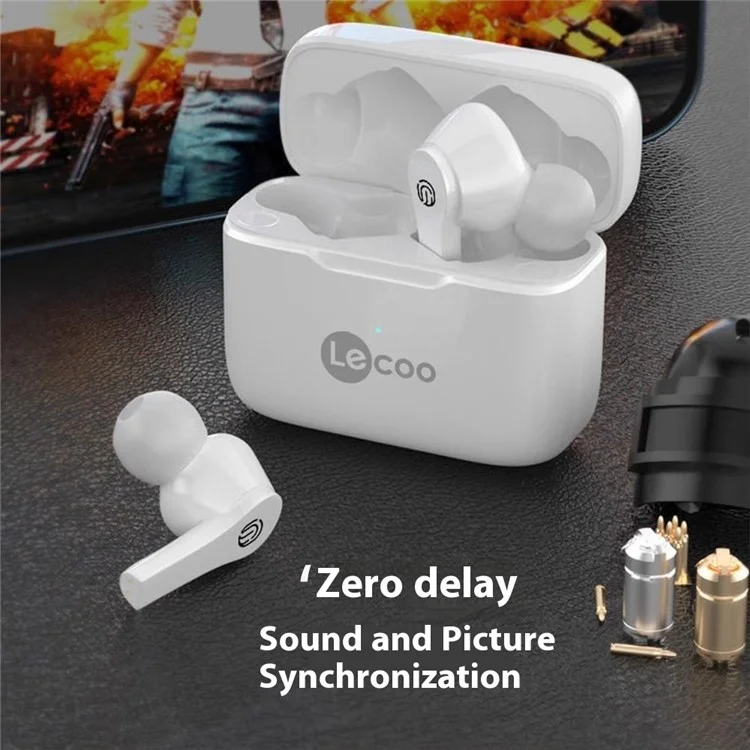 Fones de Ouvido Sem Fio LENOVO LECOO EW311 Intra-Auriculares Esportivos com Microfone / Estojo de Carregamento - Preto