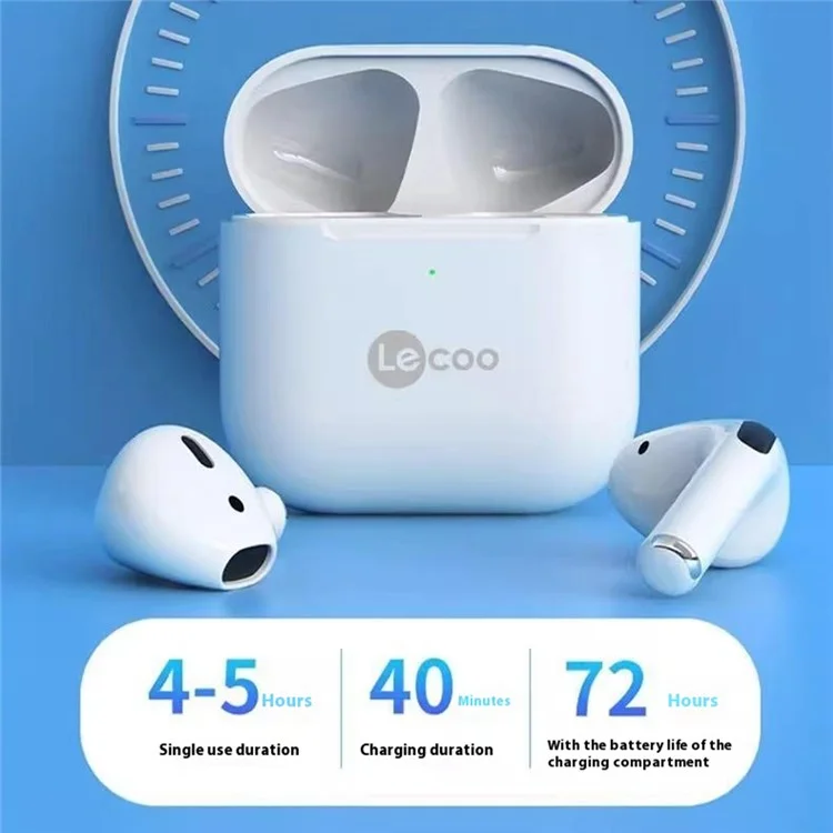 LECOO EW310 Semi In Ear Wireless Headphones HiFi Sound Bluetooth-Compatible Earphones - Black