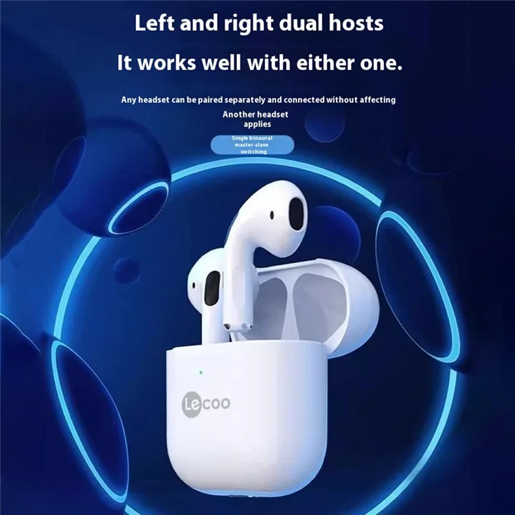 LECOO EW310 Semi In Ear Wireless Headphones HiFi Sound Bluetooth-Compatible Earphones - Black