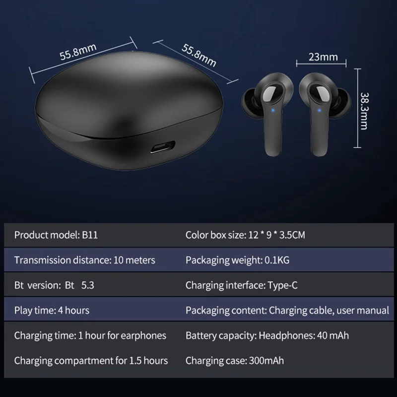 B11 Smart Voice Translation Earbuds Noise Reduction Bluetooth-compatible In Ear Headphones - White